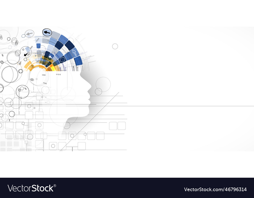 Artificial intelligence technology web background vector image Artificial intelligence technology web background
