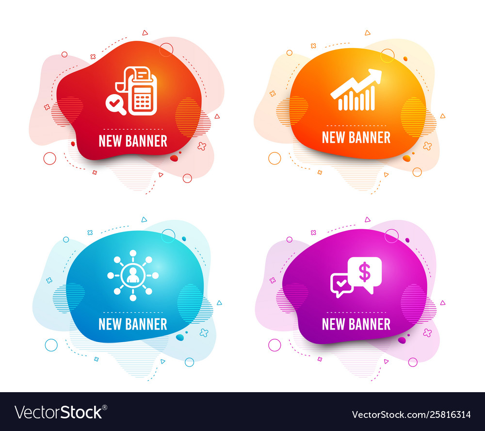 Bill accounting networking and demand curve icons vector image Bill accounting networking and demand curve icons