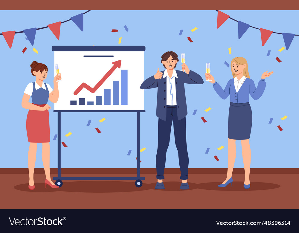 Businesspeople celebrate success concept vector image Businesspeople celebrate success concept