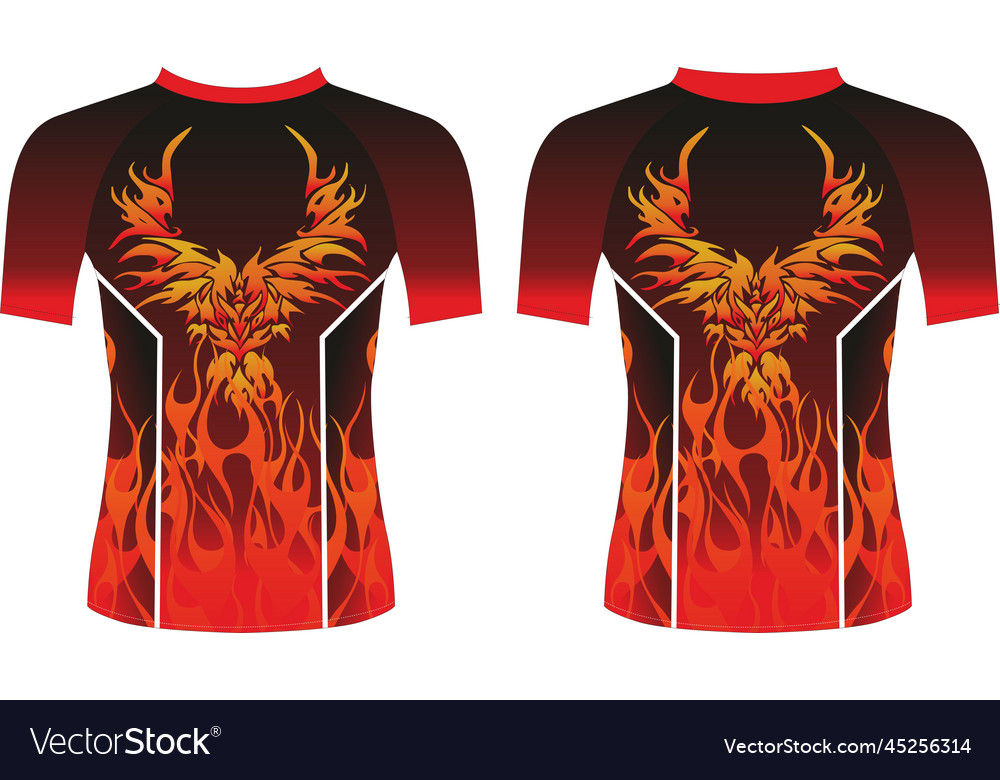 Compression rash guard design template fro vector image Compression rash guard design template fro