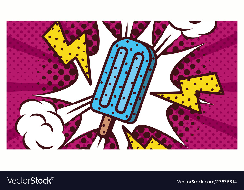 Delicious ice cream pop art style