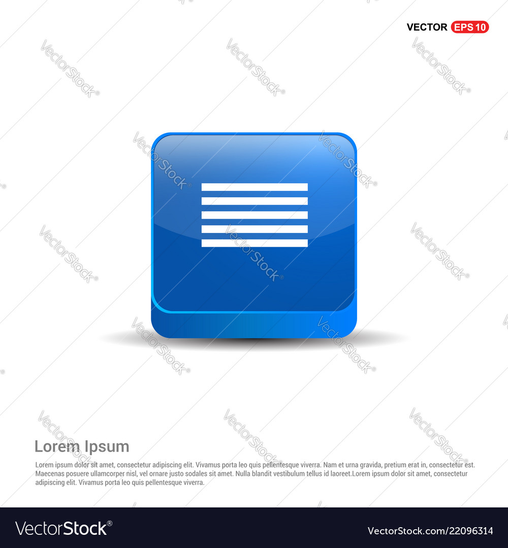 Document align icon - 3d blue button