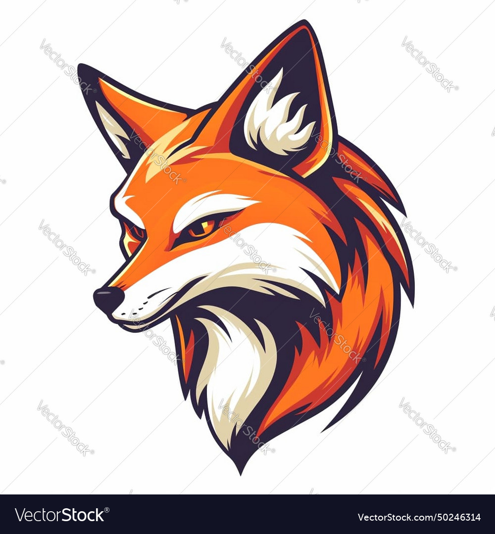 Esport logotype fox icon sticker red