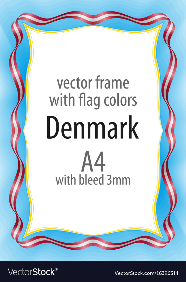 Frame and border of ribbon with the colors