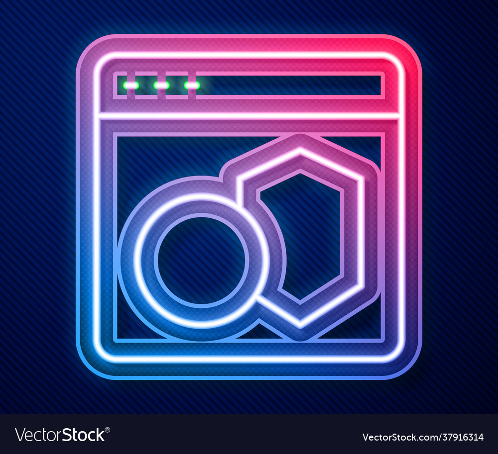Glowing neon line software web developer