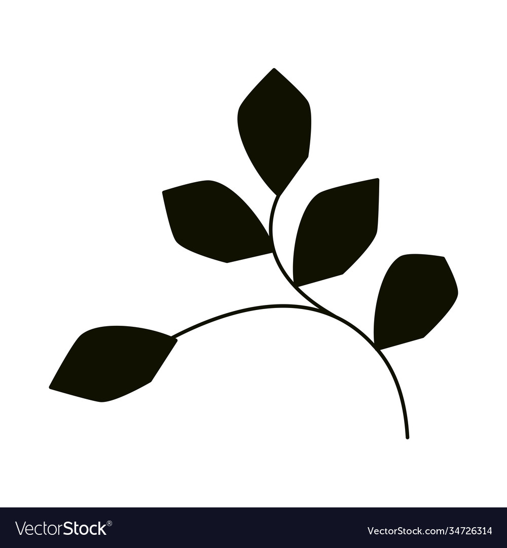 Leaves silhouette icon style branch and