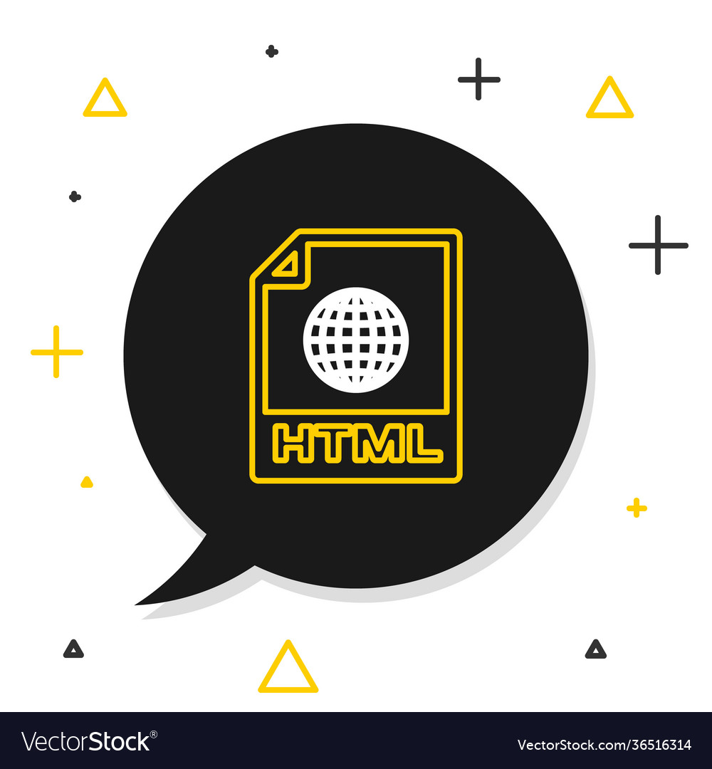 Line Html File Document Download Html Button Icon Vector Image Line Html File Document Download Html Button Icon Vector Image