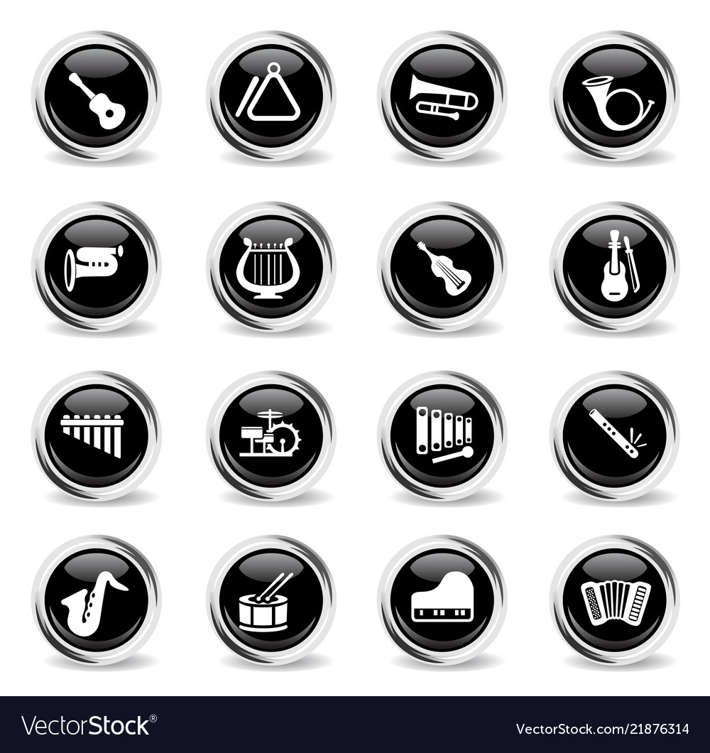 Musical instruments icon set