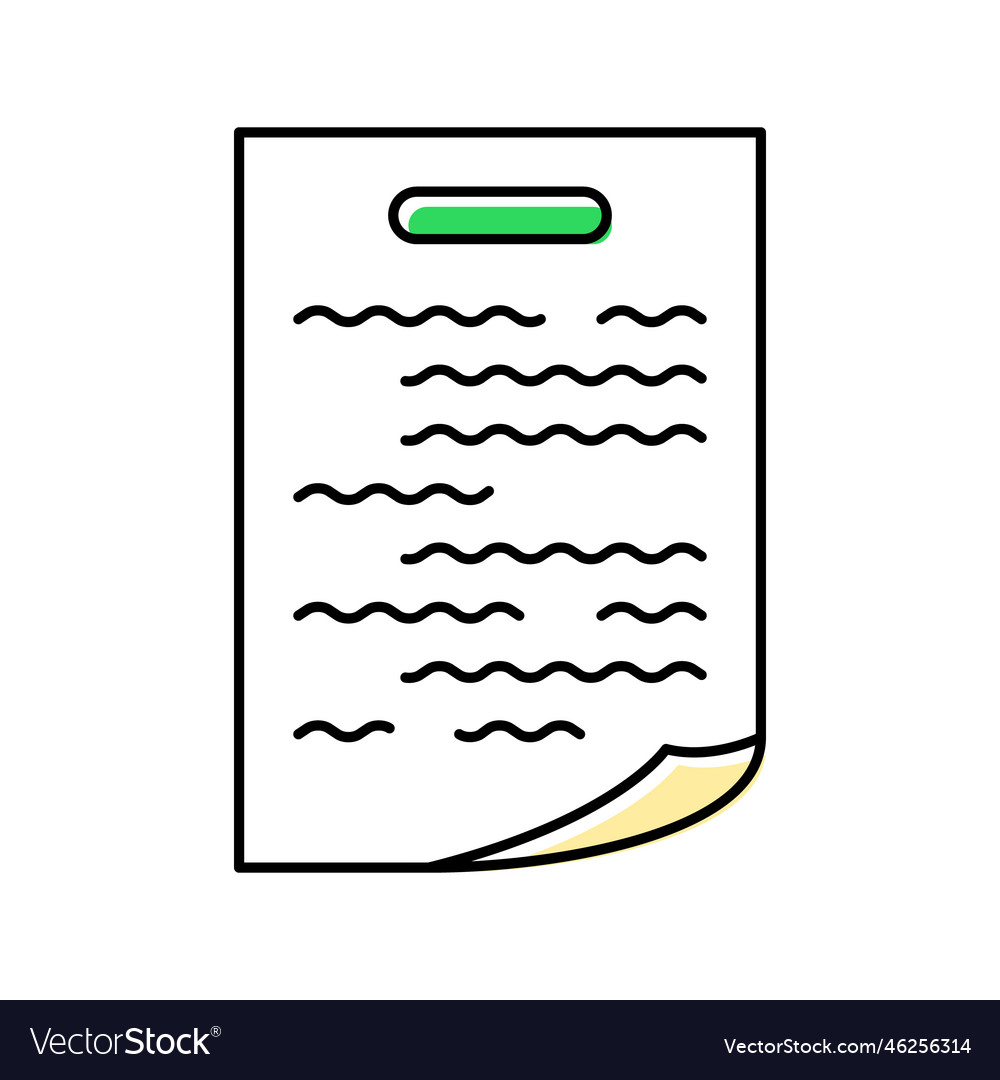 Paper document file color icon vector image Paper document file color icon