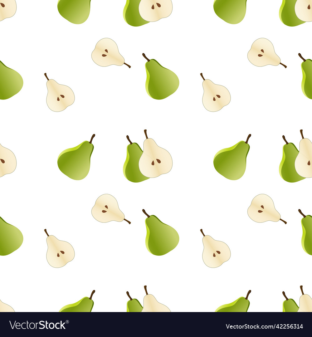 Pear seamless pattern fruity repeat vector image Pear seamless pattern fruity repeat