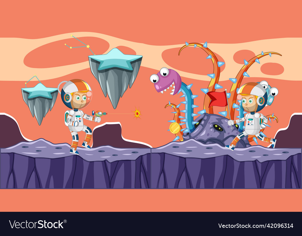 Scene with astronaut in space