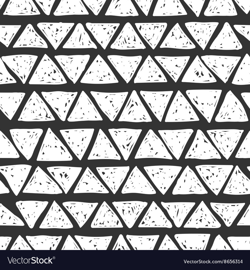 Seamless hand drawn triangles pattern