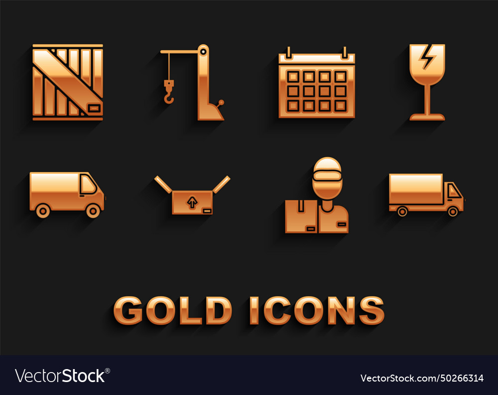 Set cardboard box with traffic symbol fragile vector image Set cardboard box with traffic symbol fragile