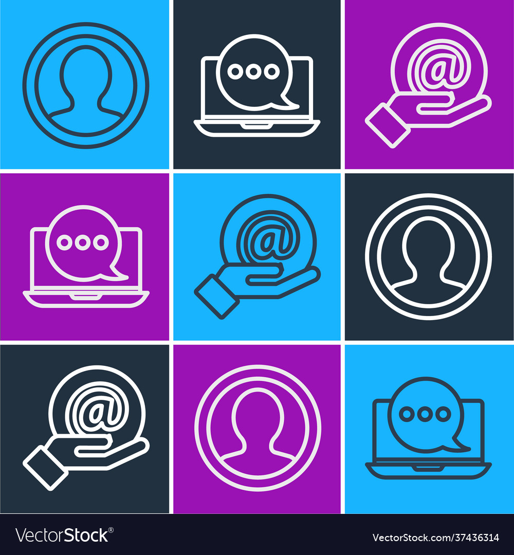 Set line create account screen mail and e-mail vector image Set line create account screen mail and e-mail