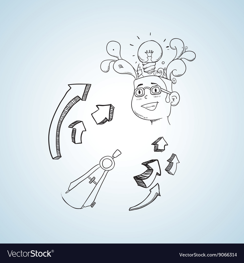 Sketch icon creative concept flat Royalty Free Vector Image