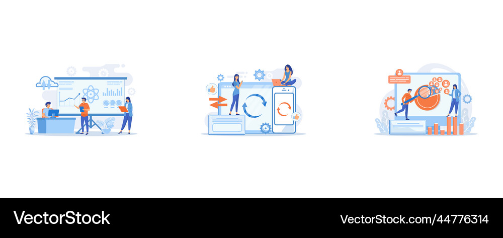 Software Engineer Using Statistics Software engineer statistician visualizer Vector Image