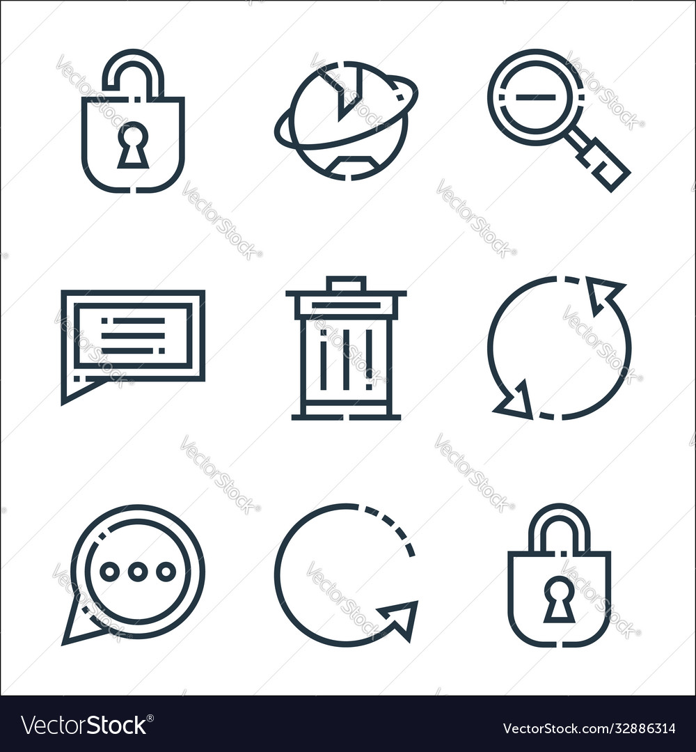 Web essentials line icons linear set quality
