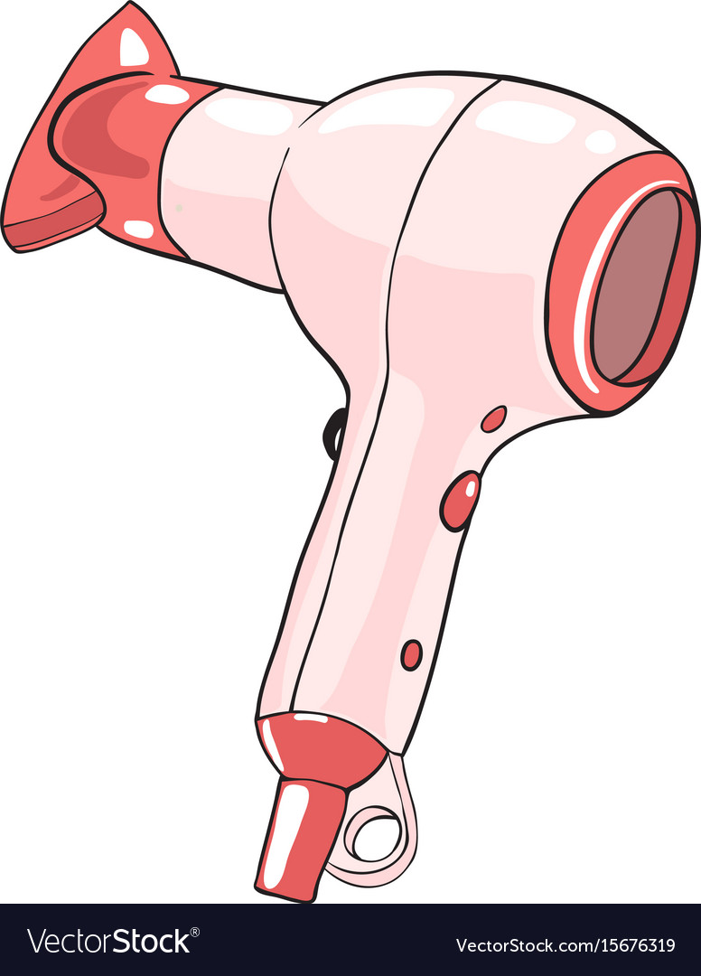 Cartoon image hair dryer Royalty Free Vector Image