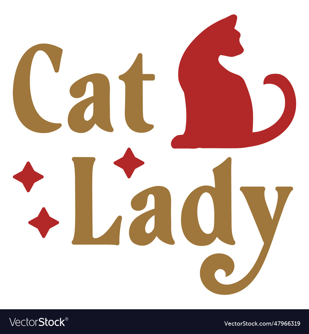 Cat Lady Badge Royalty Free Vector Image VectorStock