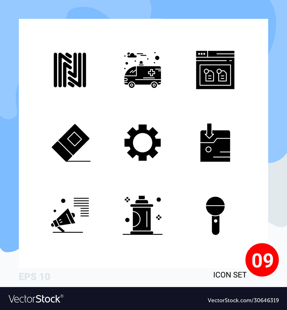 Editable line pack 9 simple solid glyphs