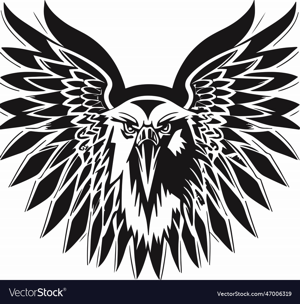 Fantastical and powerful hawk emblem art Vector Image