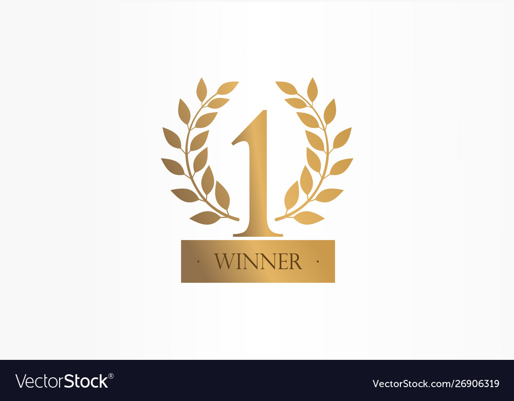 First place number one golden laurel wreath Vector Image