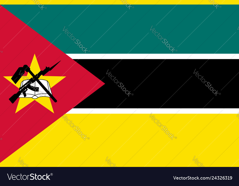 Flag of republic mozambique Royalty Free Vector Image