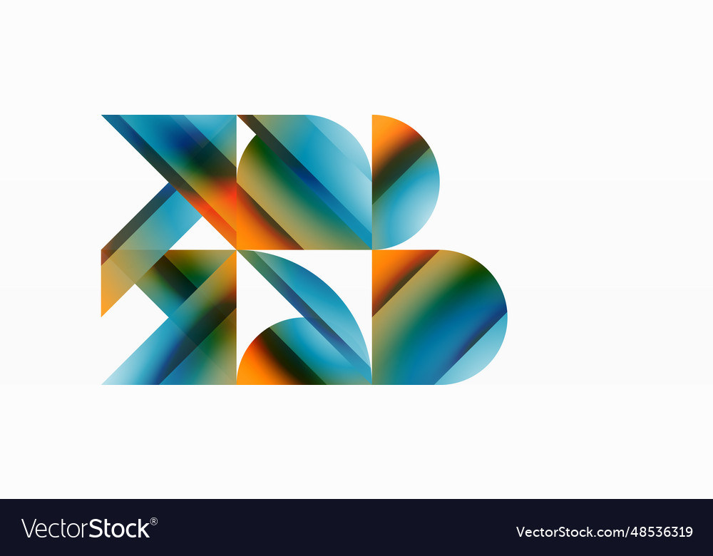 Gradient color triangles and circles on white