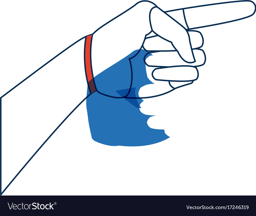 Human hand gesture of pointing somewhere