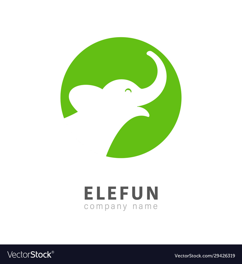 Isolated elephant head in circle logo Royalty Free Vector