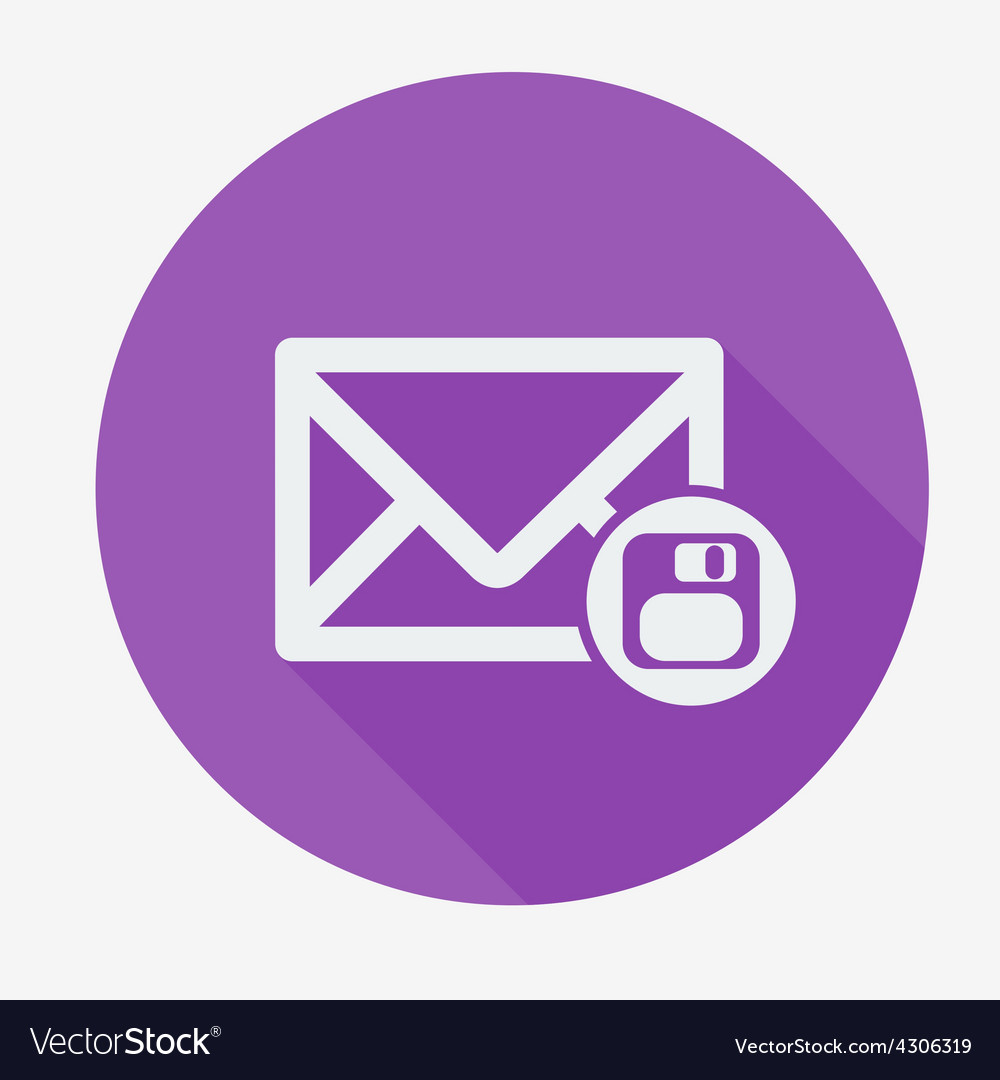 Mail icon envelope with floppy disk flat design