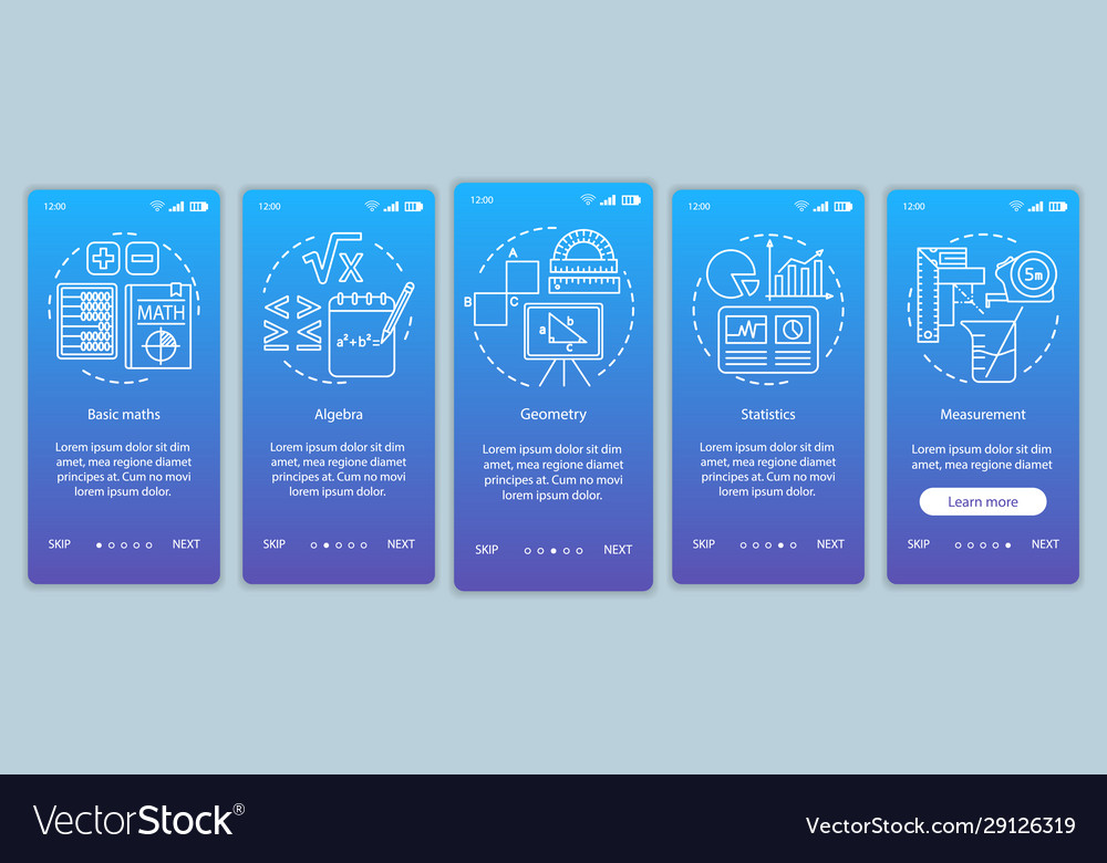 Mathematics courses learning maths onboarding vector image Mathematics courses learning maths onboarding