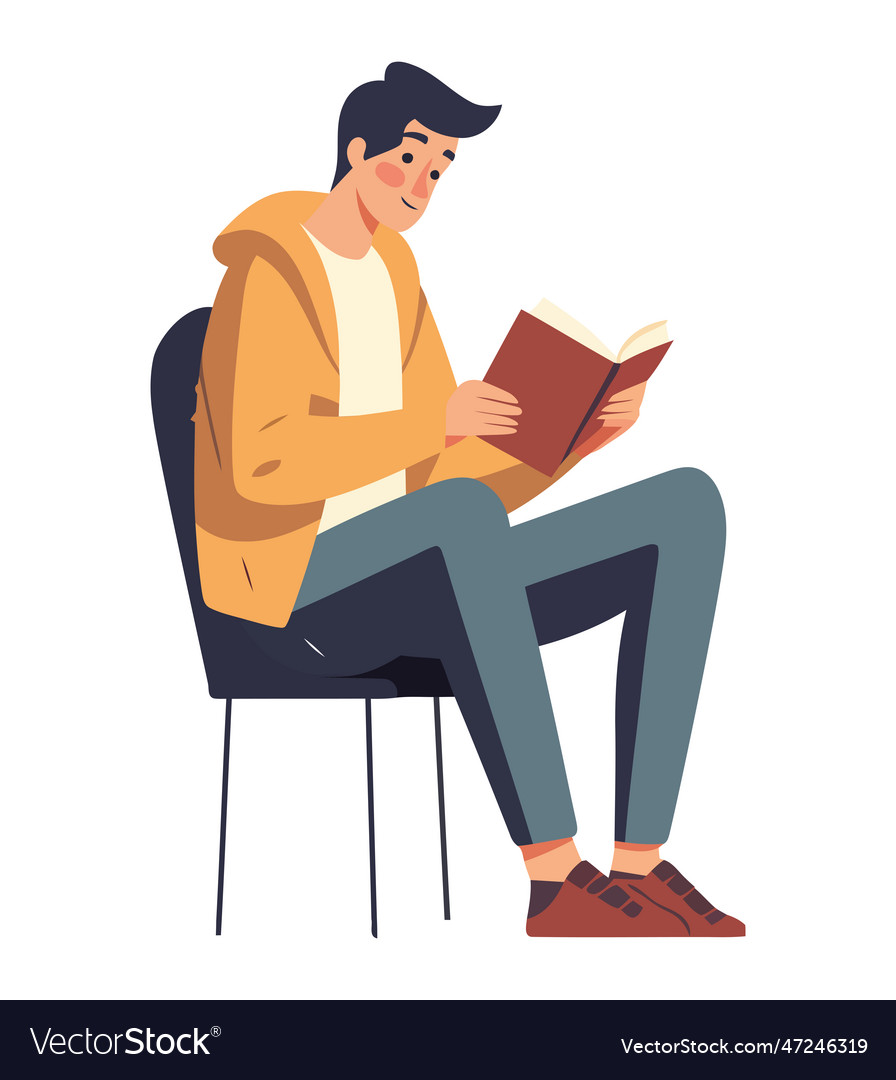 One person reading a book Royalty Free Vector Image