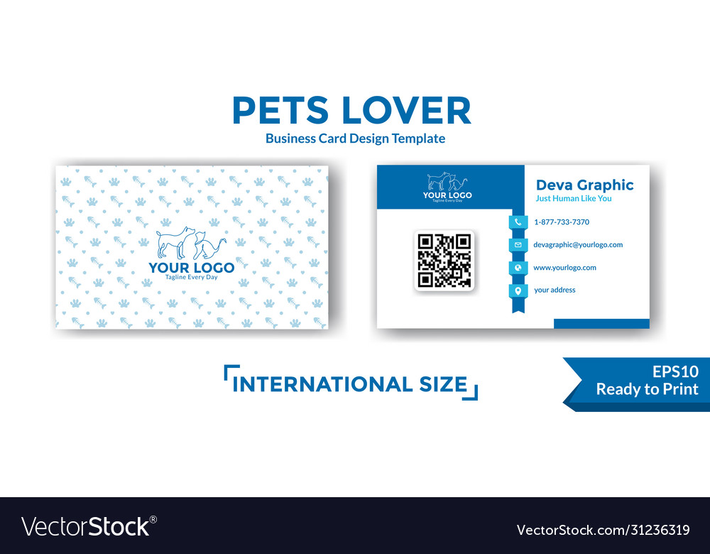 Pets business card design template