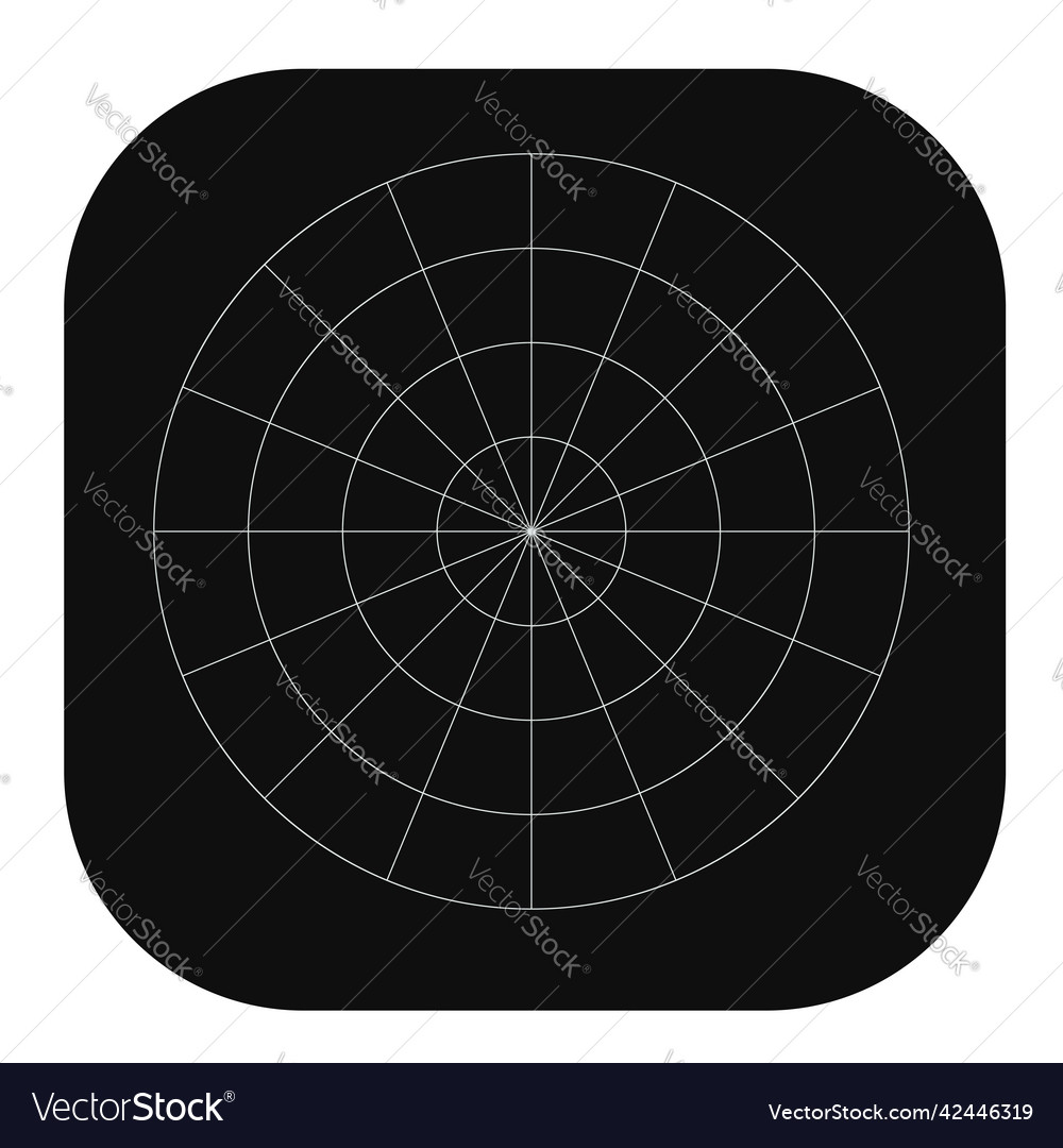 Polar circular grid mesh pie chart graph element vector image Polar circular grid mesh pie chart graph element
