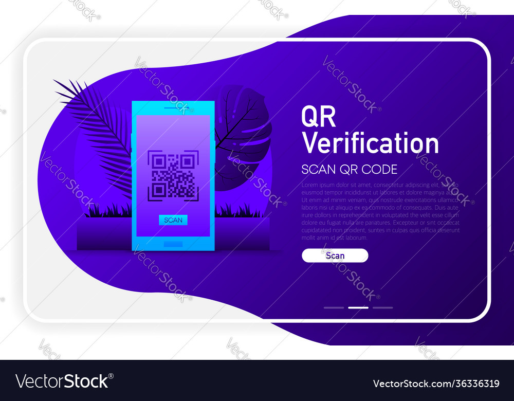 Qr verification on phone screen dark gradient