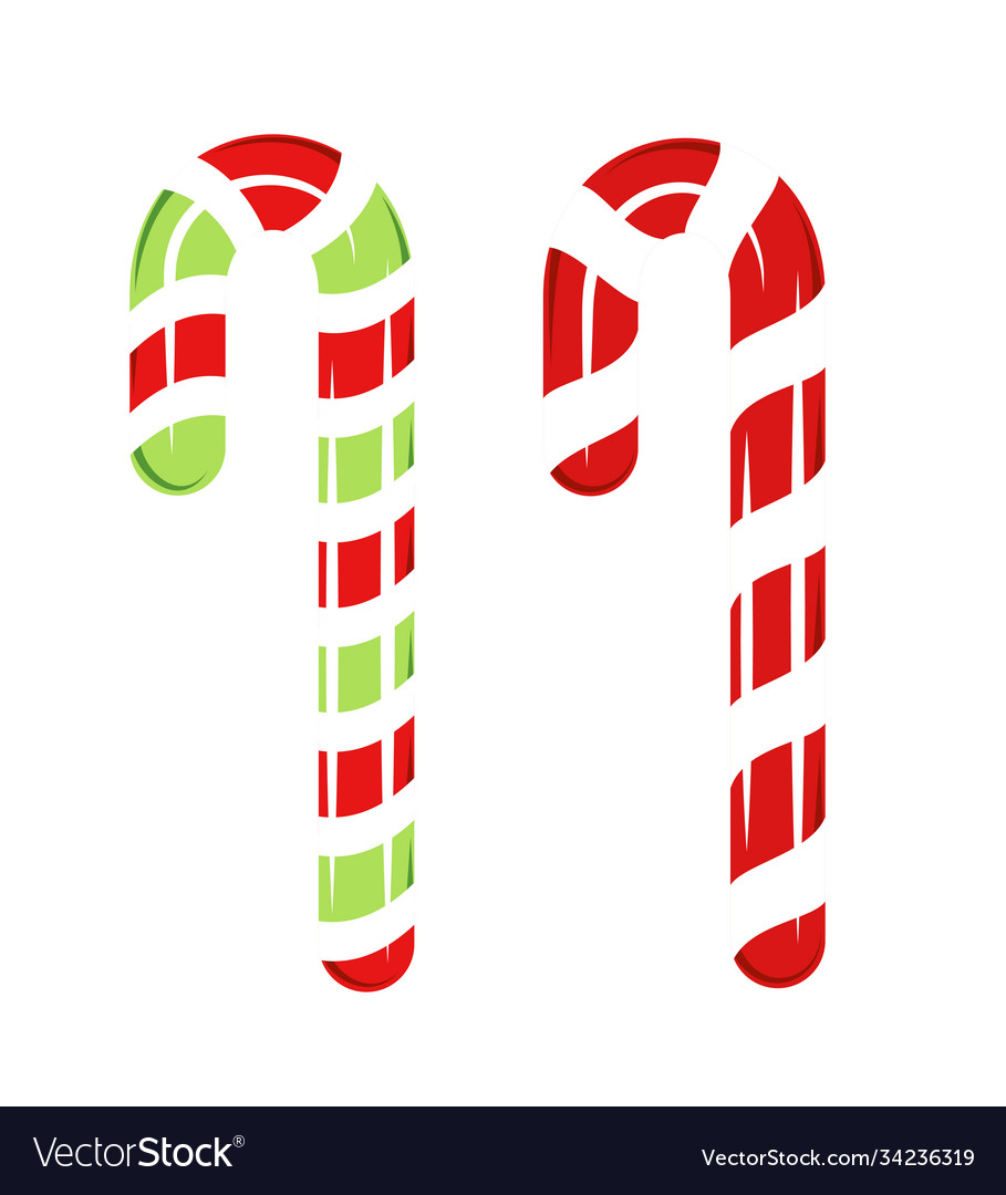 Red and green christmas candy isolated on a white Vector Image