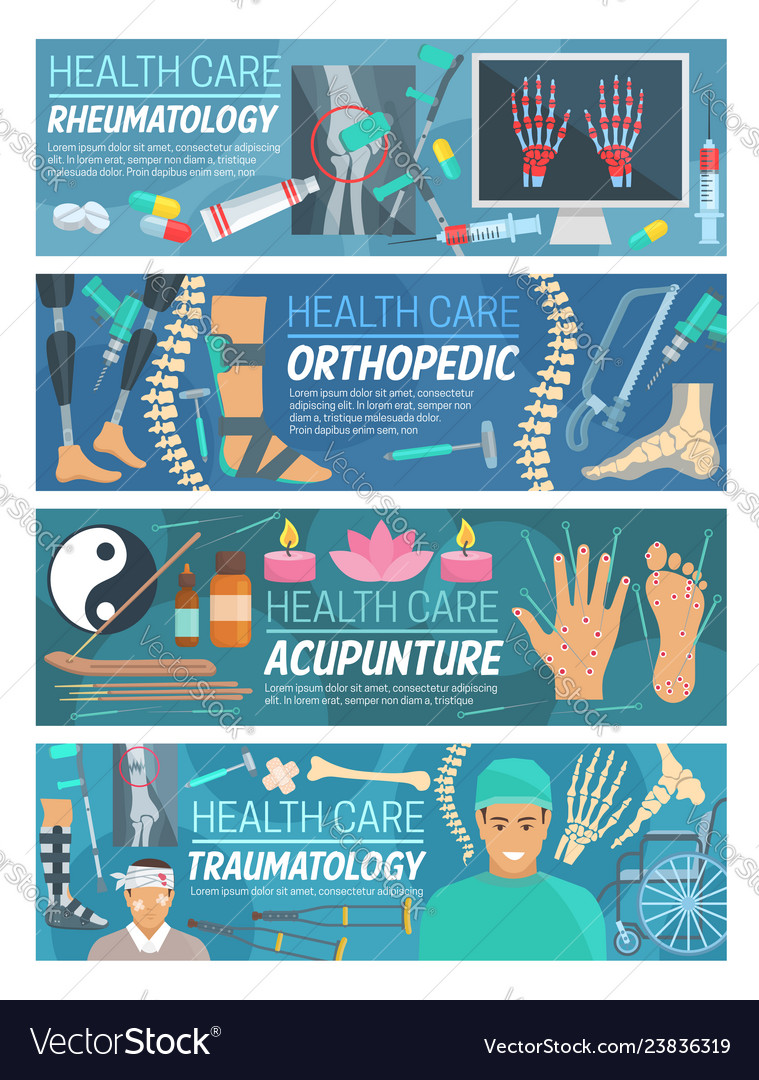 Rheumatology Orthopedic Traumatology Doctors Vector Image