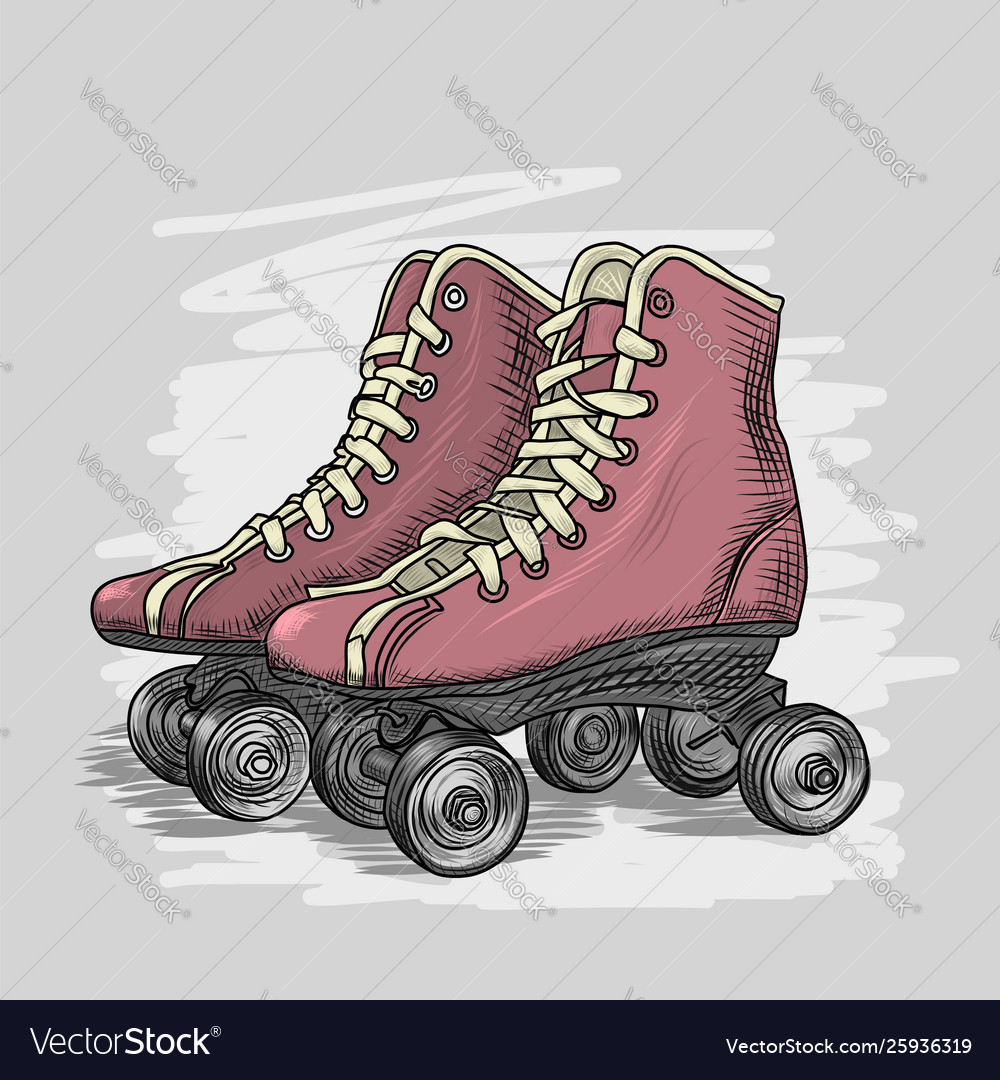 Roller Skates Drawing Royalty Free Vector Image