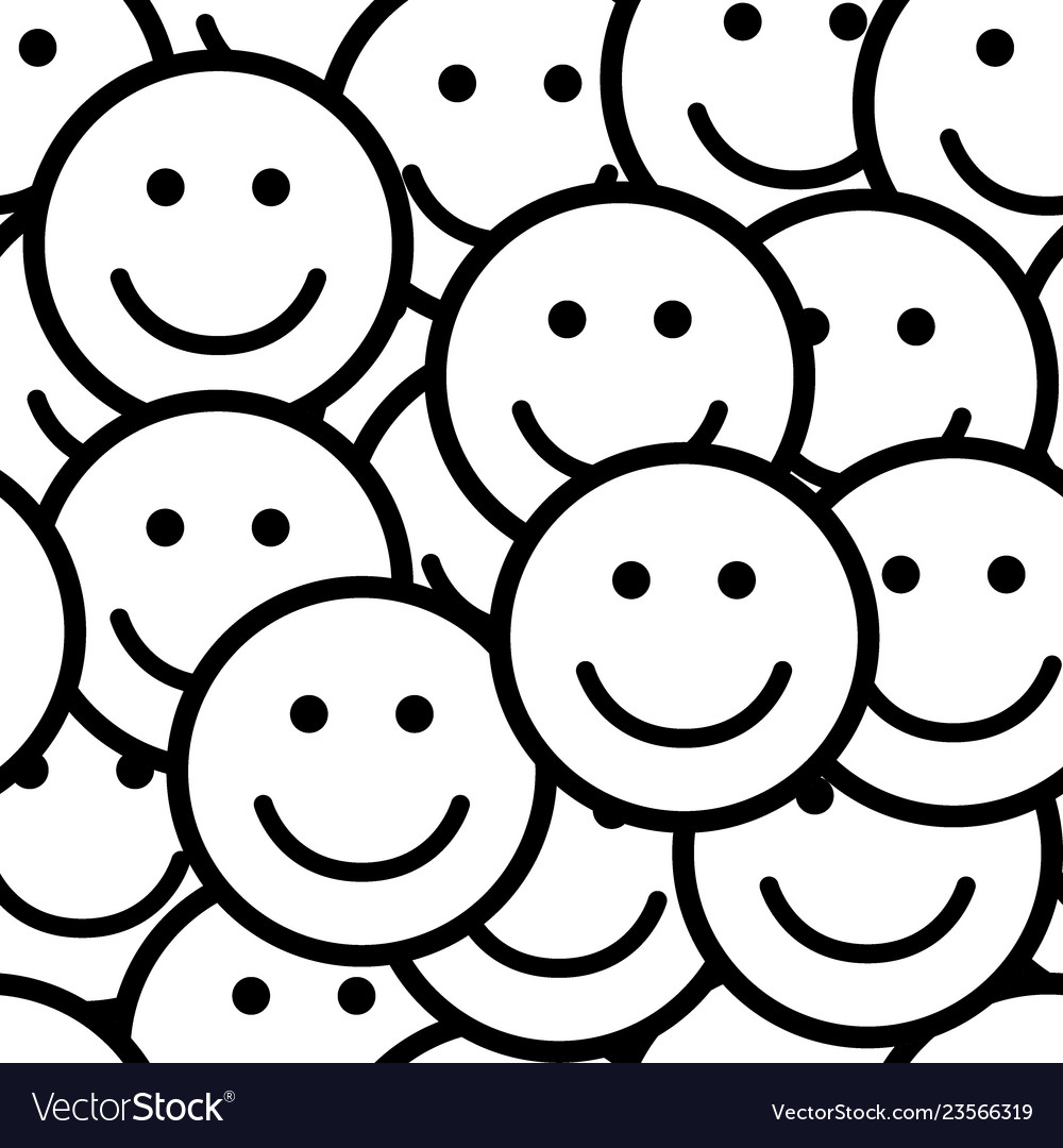 Seamless pattern with smile icons vector image Seamless pattern with smile icons