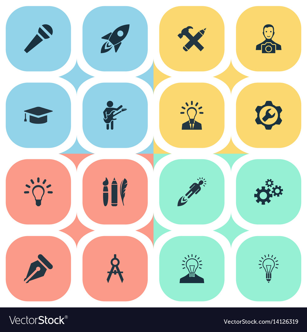 Set of simple visual art icons
