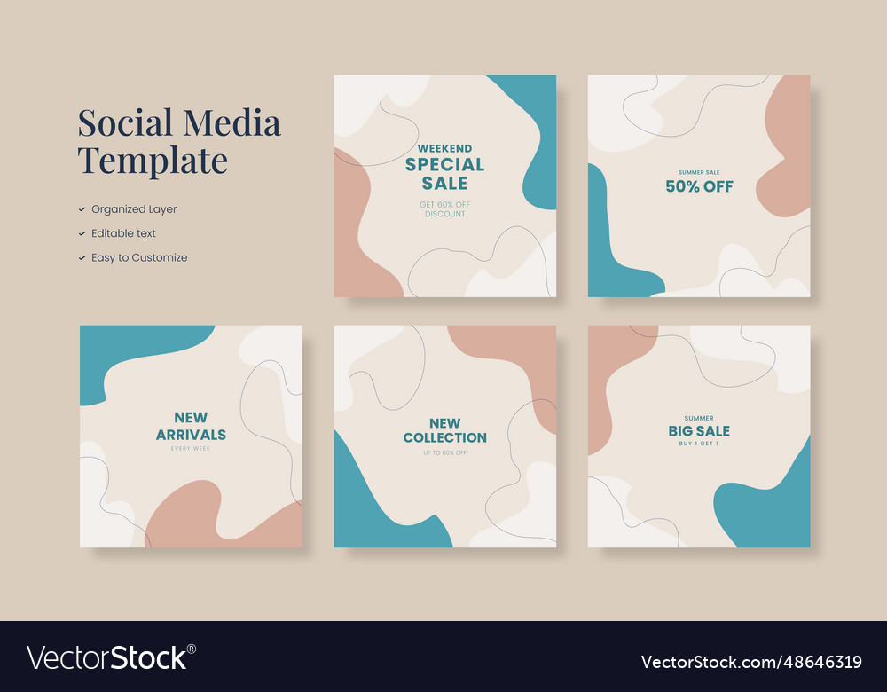 Social media template trendy editable