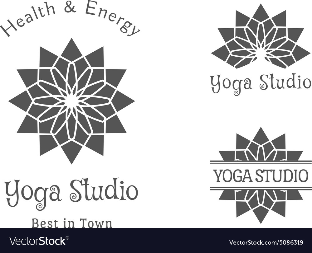 Yoga Studio Logo Template Set Royalty Free Vector Image