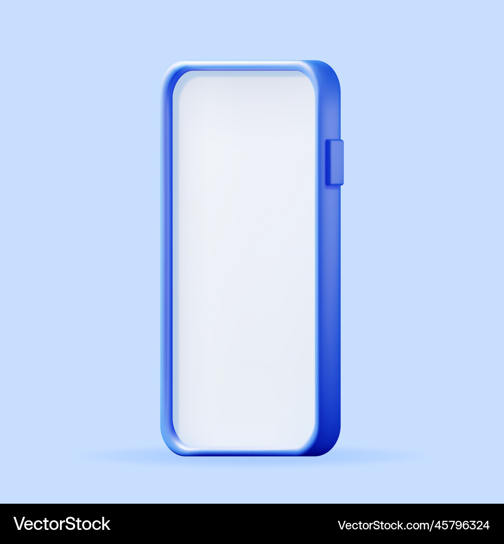 3d realistic smartphone with empty screen Vector Image