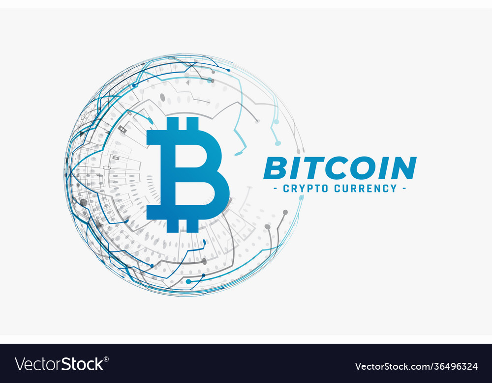 Bitcoing technology circuit mesh diagram concept vector image Bitcoing technology circuit mesh diagram concept