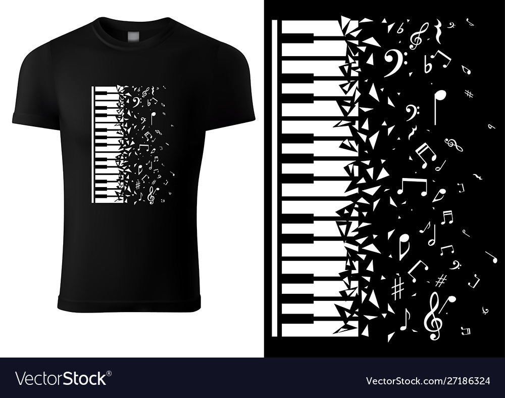 Black Piano Keyboard T-Shirt