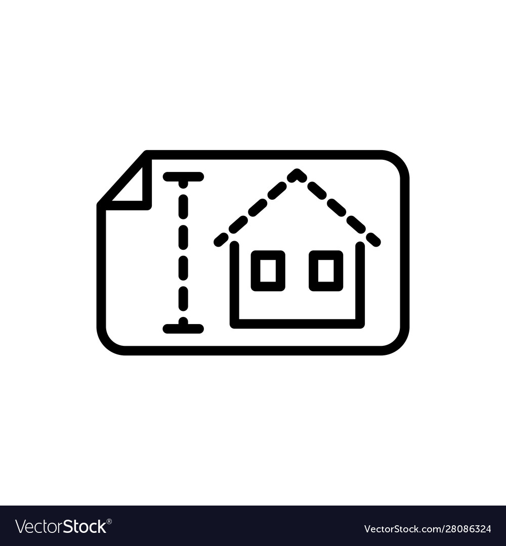 Blueprint house architecture icon line style