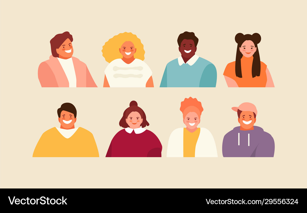 Children avatars set Royalty Free Vector Image