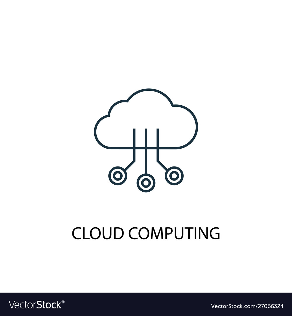 Cloud computing concept line icon simple element