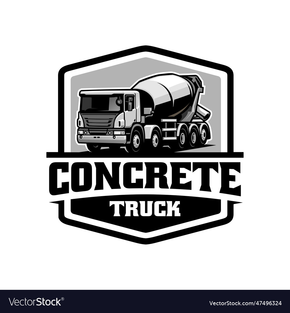 Concrete mixer truck construction vehicle Vector Image